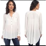 Free People  white gauze boyfriend button down shirt  Size Medium Photo 1