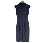 Classiques Entier  Check Sheath Dress Bow Neck Gray Brown Size 6 Photo 6