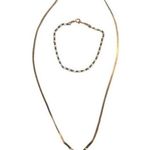 Black and Gold Avon Bracelet Necklace Earrings Set Clip Ons Vintage 70s 80s Jewe Photo 1