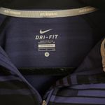Nike Dri Fit Running Half Zip Long Sleeve Top Shirt Black Purple Stripe Size S Photo 6
