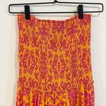 Abel the label ATL Able The Label Dress Anthropologie Orange Pink Smocked Maxi Strapless Medium Photo 1
