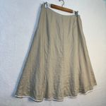 Talbots  VTG Linen Blend Sleeveless Wrap Top & A-Line Skirt White Trim Set Wmn 14 Photo 2