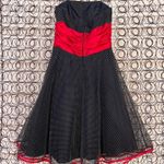 Vintage 90s red black white polkadot strapless punk goth prom dress LARGE Photo 2