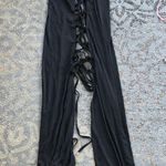 Lace Up Open Side Maxi Skirt Black Size undefined Photo 4