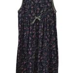 Erika & Co Vintage 90s Black Floral Corduroy Cotton Midi Cottagecore Dress Sz L Size L Photo 1