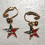VTG Avon Americana Star Flag Gold Pierced Earring Photo 0