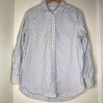 Joe Fresh striped button down dress shirt size large blue white stripe cotton Photo 0