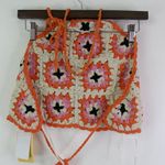 B.O.G. Collective‎ Granny Squares Cotton Knit Halter Top Multicolor Size L Orange Size L Photo 3