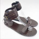 Max Mara  Brown Flat Sandals with Ankle Cuff Photo 0