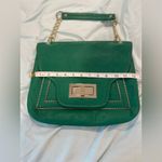 Olivia & Joy Kelly Green Faux Leather Handbag Purse Gold Hardware. Zipper Accent Photo 2