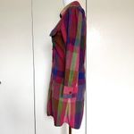 Theory  Rainbow Plaid Collared Shirt Dress Size 4 100% Cotton Photo 2