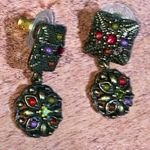 New Women’s Colorful Dangle Drop Earrings Post Backs For Pierced Ears Black Photo 3