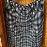 Alfani  Houndstooth Pencil Skirt Gold Zip Pockets chic Women Size 14 Photo 0