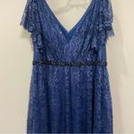 Mac Duggal Lace Gown Flutter Sleeve A-Line Dress Sz 24W New 67435 Photo 4