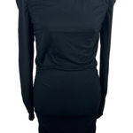 Omai Black Long Sleeve‎ Off Shoulder Ruched Bodycon Dress Date night Party LBD Size L Photo 0