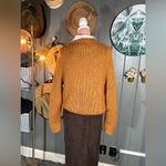 Charlotte Russe  M Burnt Yellow Open Knit Pullover Soft Acrylic Sweater Photo 4