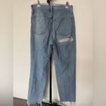 Madewell Mom Jeans Light Blue Distressed Straight Frayed Jeans Size 28 Photo 1