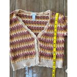 West of Melrose Cropped Knit Crochet Brown Top Festival 70's Boho Y2k Size XS Photo 4