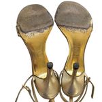 Versace Authentic y2k 2000's vtg. Gold‎ Logo  Strappy heels size 6/36. Photo 6