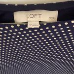 Loft  Women’s Navy & Cream Polka Dotted Dress with Ruched Side Photo 5