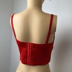 The Sang  Red Faux Leather Bustier Top Sz M Photo 3