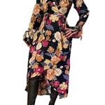 Band of Gypsies Band of the Free NWT Black Berry Floral Hi-Lo Wrap Maxi Dress S Photo 0