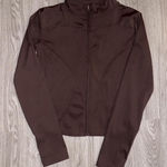Amazon  Brand Dark Brown Athletic Slim Fit Zip Up Sweater Photo 0