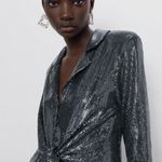 ZARA Shiny Short Jumpsuit/Romper Blazer Long Sleev Photo 3