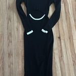 Amazon Black and White ribbed Long Sleeve maxi Dress with cutout in the front Photo 2
