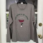 Sonoma Shirt Tee Top Sz XXL Eat Drink & Be Merry Holiday Gray Knit Christmas New Photo 5