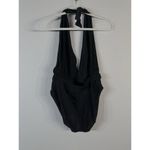 Anne Klein Women’s Size 10 Black High Leg Halter Neck Plunge Swimsuit Beach USA Photo 3