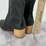 Toms Evie Leather Block Heel Ankle Boot Black Sz 9 Side Zipper Comfy Boho Comfy Photo 1
