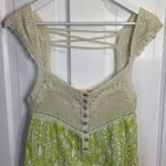 Free People  Floral Coastline Cottagecore Crochet Lime Dress Rare W-688 Sz 2 Photo 3