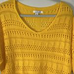 Simply Noelle  Yellow Short Sleeve‎ Crochet Style Sweater Size Large Photo 1