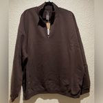 SKIMS  NWT Boyfriend Fleece Slouchy Half Zip Pullover Expresso Color Size M Photo 3