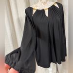 Michael Kors Michael  Black Gold Chain Keyhole Blouse Women’s Plus 2X NWT Photo 5