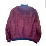 Say What? Burgundy Faux Fur Bomber Jacket Photo 1
