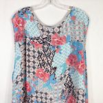 Woman Within  Plus Size 5X 38W 40W Tank Top‎ Patchwork Chiffon Trapeze Floral 172 Photo 4