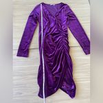 Guberry Chic Velvet Long Sleeve Dress in Deep Burgundy Purple Size L Photo 7