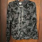 Anthropologie Sundry Zip Up Camo Hooded Sweatshirt Size L Photo 1
