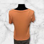 Heart & Hips Heart Hips Tee Y2K Style Cropped Embroidered Butterfly Lettuce Hem Orange Large Photo 2