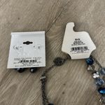 Trifari  NOS Crystal Bead Necklace & Earrings Set - Cool Winter Blue Gray 18" Photo 7