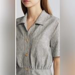 SEESUN Tanhoni Linen Cotton Shirt Dress In Color Whiblack Size L White Size L Photo 1