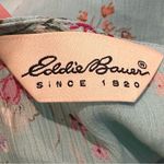 Eddie Bauer  Vtg Green‎ Floral Midi Dress 100% Rayon Size Large Photo 2