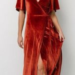 Baltic Born Meghan Terracotta Velvet Wrap Maxi Dress Photo 0