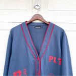 Pretty Little Thing Womens Cardigan Cover Up Blue Red Varsity Oversized Size 10 Photo 3