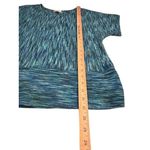 Dress Barn XL Vintage Knit Blouse Blue Green Striped Short Sleeve Boho Casual Photo 4