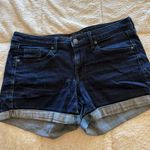 Mossimo Denim Shorts Women's 6/28 Blue Mid Rise Midi Powerstretch Casual Photo 0