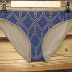 Becca NWOT  Blue Crochet Wanderlust Hipster Bikini Bottoms XL Photo 0