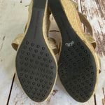 Adrienne Vittadini GOLD SNAKESKIN EMBOSSED STAPPY ESPADRILLES HEELED SANDALS Photo 3